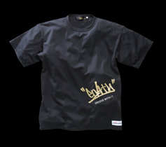 ［MENS］メッセージプリントTシャツ/ブラック