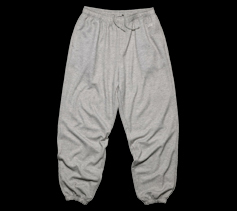 ［LADIES］タギング刺繍スウェットパンツ/グレー×ホワイト