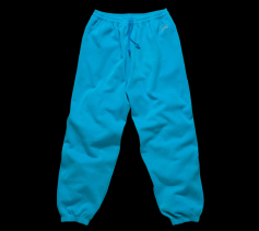 ［LADIES］タギング刺繍スウェットパンツ/ターコイズ×シルバー