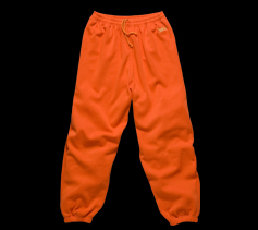 ［LADIES］タギング刺繍スウェットパンツ/オレンジ×ゴールド