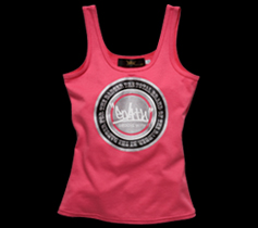 ［LADIES］サークルロゴプリントタンクトップ/ローズピンク