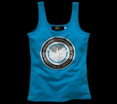 ［LADIES］サークルロゴプリントタンクトップ/ターコイズ