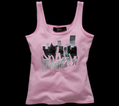 ［LADIES］CITYプリントタンクトップ/ピンク