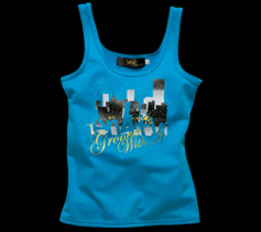 ［LADIES］CITYプリントタンクトップ/ターコイズ