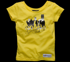 ［LADIES］CITYプリントタイトTシャツ/レモンイエロー