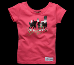 ［LADIES］CITYプリントタイトTシャツ/ローズピンク