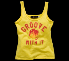 ［LADIES］アースプリントタンクトップ/レモンイエロー