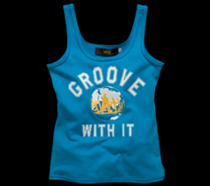 ［LADIES］アースプリントタンクトップ/ターコイズ