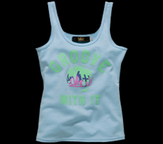 ［LADIES］アースプリントタンクトップ/サックス