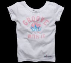 ［LADIES］アースプリントタイトTシャツ/ホワイト