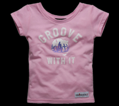 ［LADIES］アースプリントタイトTシャツ/ピンク