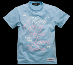 ［LADIES］メッセージプリント・チビTシャツ/サックス