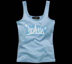 ［LADIES］ネオンロゴプリントタンクトップ/サックス