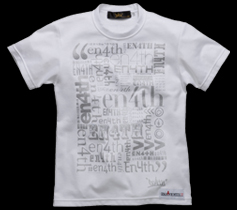 ［LADIES］ランダムロゴプリント・チビTシャツ/ホワイト