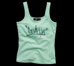 ［LADIES］タギングロゴプリントタンクトップ/Aグリーン×グリーン