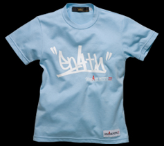 ［LADIES］タギングロゴプリント・チビTシャツ/サックス